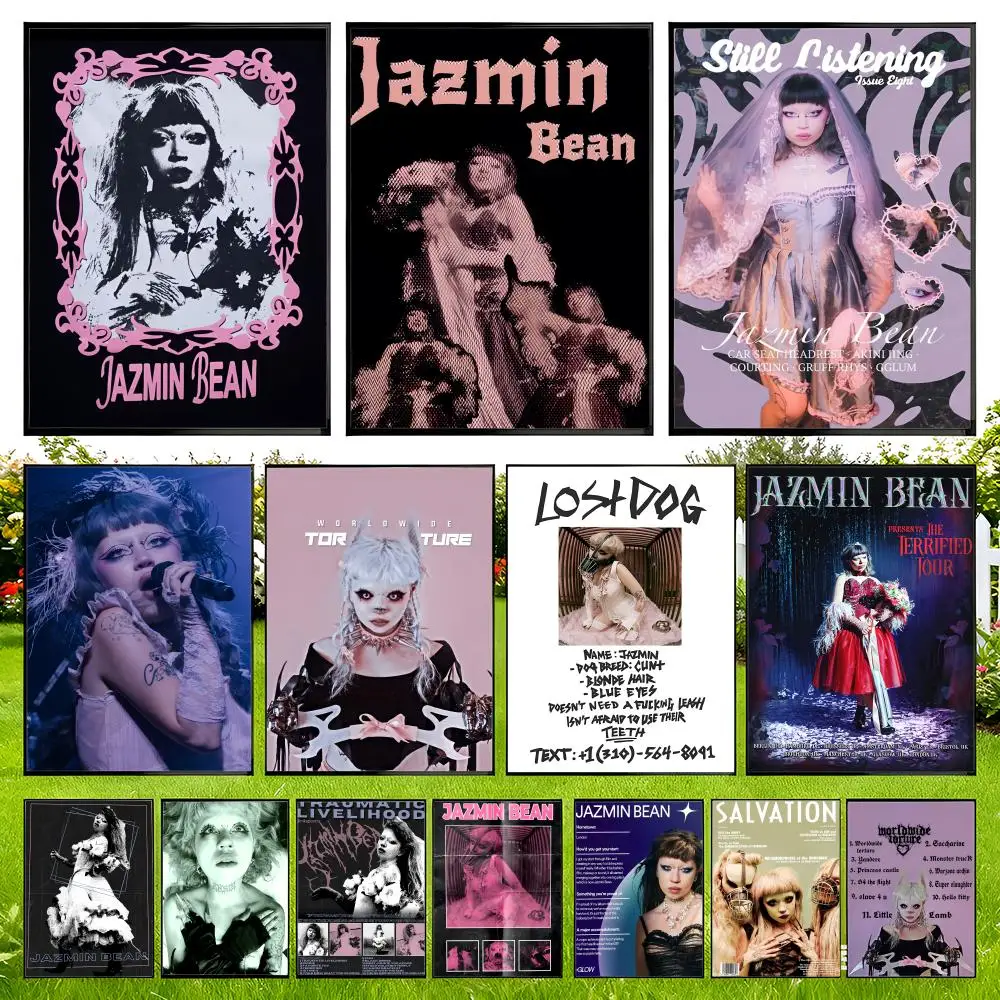 ملصق المغني J-Jazmin B-Bean سهل التركيب ذاتي اللصق عالي الدقة لتزيين الحائط مقاوم للماء ومقاوم للتمزق وغرفة النوم المنزلية هدية مثالية #1