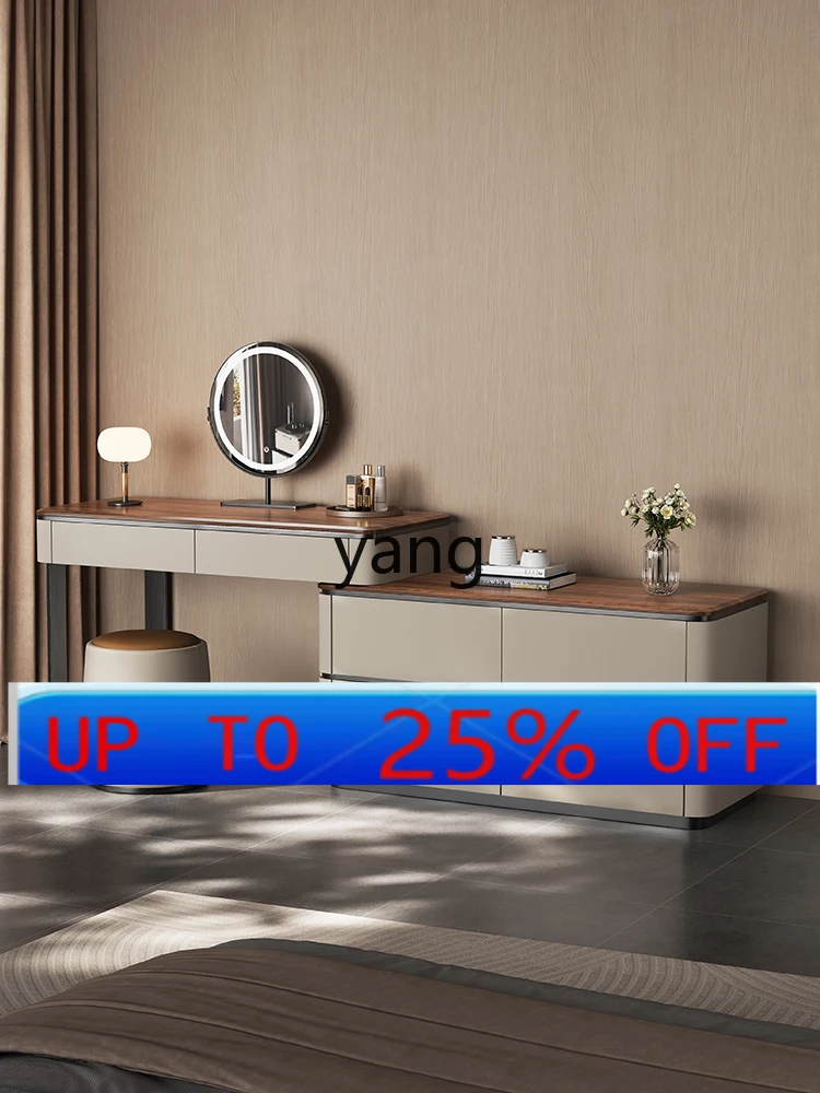 LMM Italian minimalist walnut solid wood dresser chest integrated bedroom simple dressing table