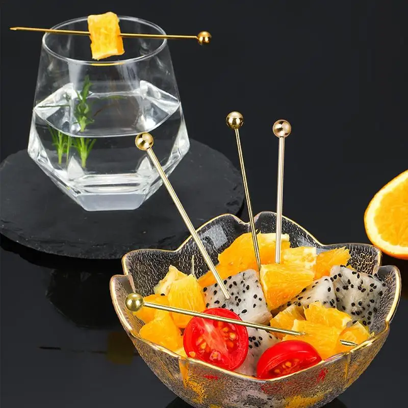 Bâtonnets de Cocktail Réutilisables en Acier Inoxydable, Modules de Cocktail en Métal, Amuse-gueule, Pics à Martini, 10 Pièces