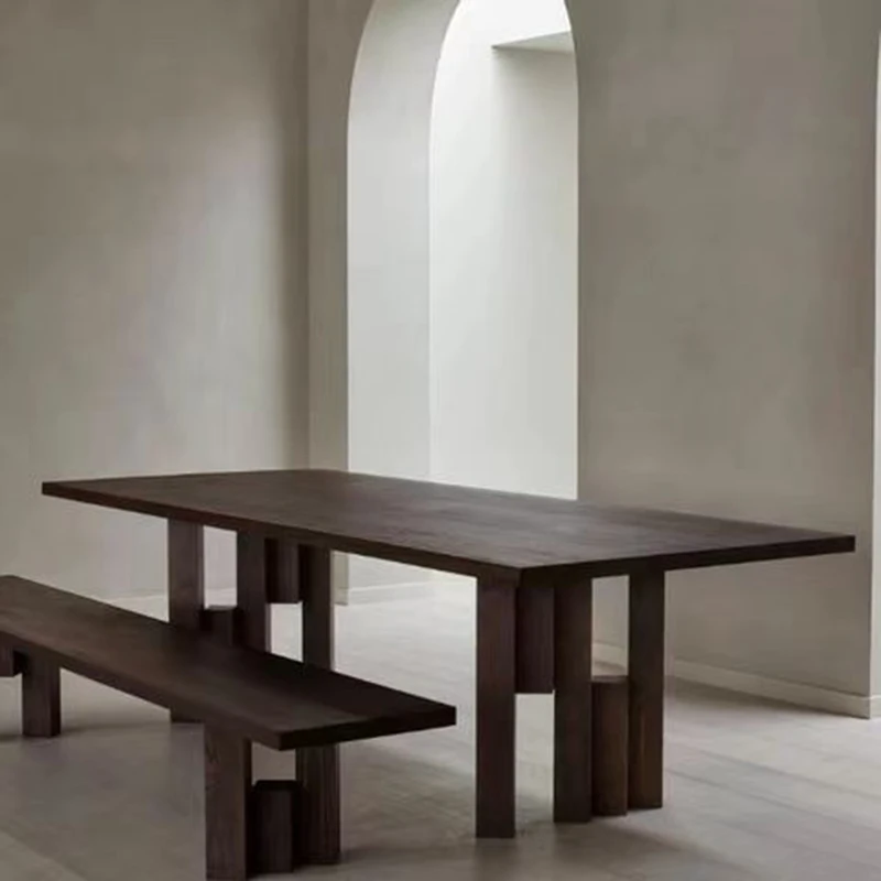 FYDT-mesa de comedor de madera maciza minimalista francesa, muebles modernos de lujo para sala de estar, mesa de recepción, diseñador original