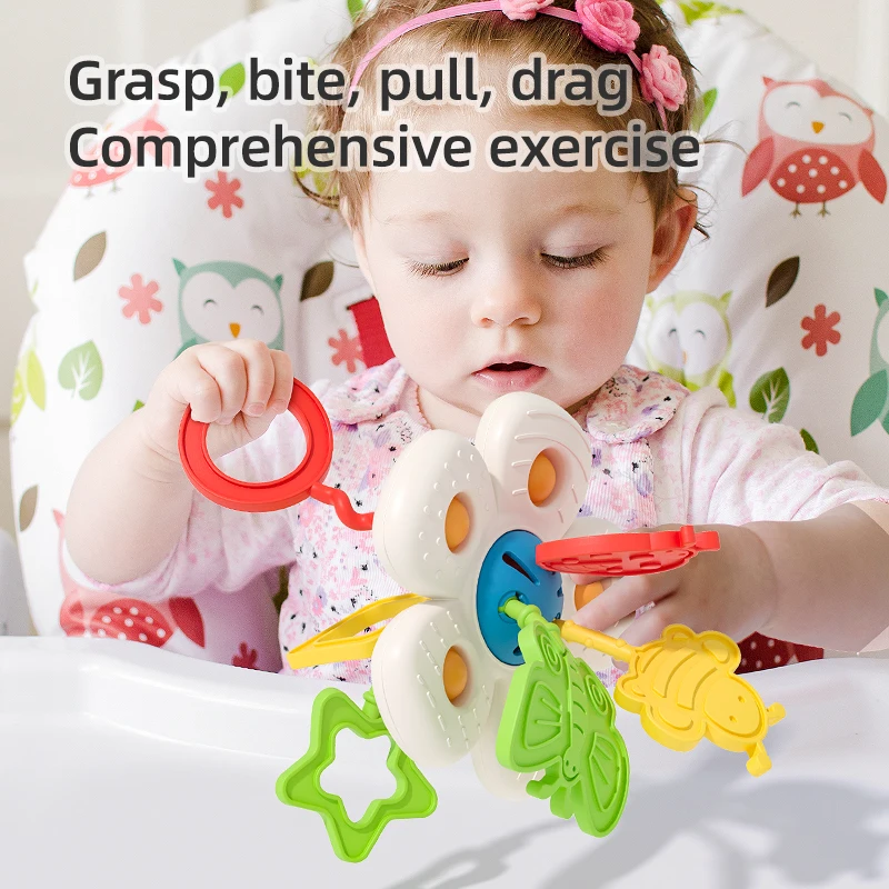 Jouet de dentition éducatif en forme de grande fleur pour bébés, prévention des étouffements, jouet de croissance de compagnon à croquer Durable pour enfants, idéal