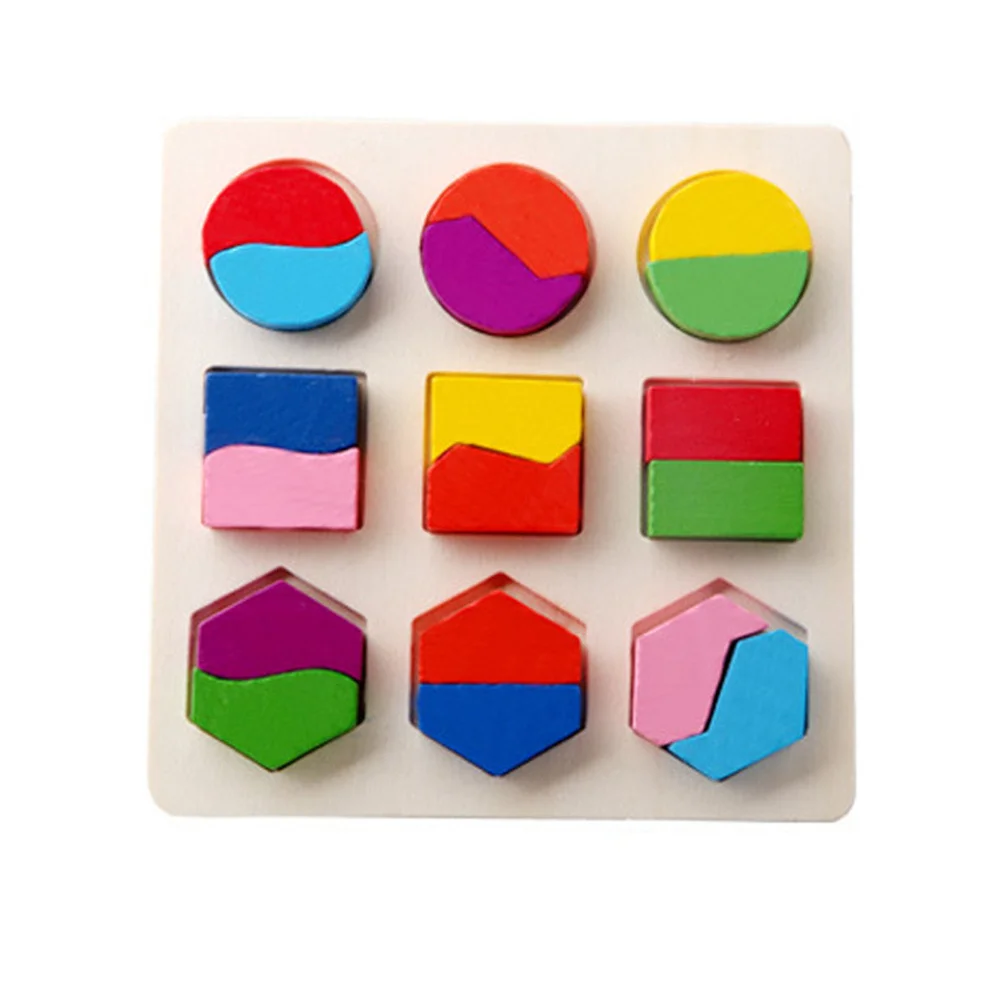 2pcs Wooden Jigsaw Puzzle Board Kids Shape Color Recognition Early Learning Educational Game Brain Development Children