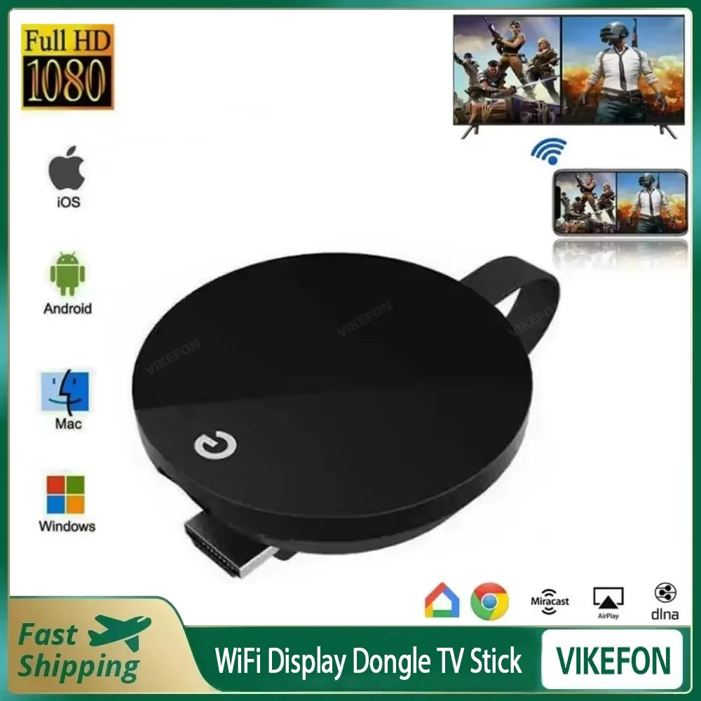 NEW WiFi Display Dongle TV Stick Full 1080P -Compatible Miracast TV Cast Display for IOS/Android Chrome Google Home