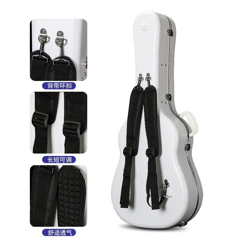 Guitar Case 40 41 Inch Acoustic Guitar Thick Waterproof Moisture Hard Case Pressure Resistant Shockproof Check Instrument Case