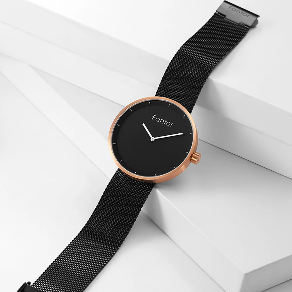 

FANTOR Кварцевые часы из нержавеющей стали для мужчин Мужские часы в деловом повседневном стиле