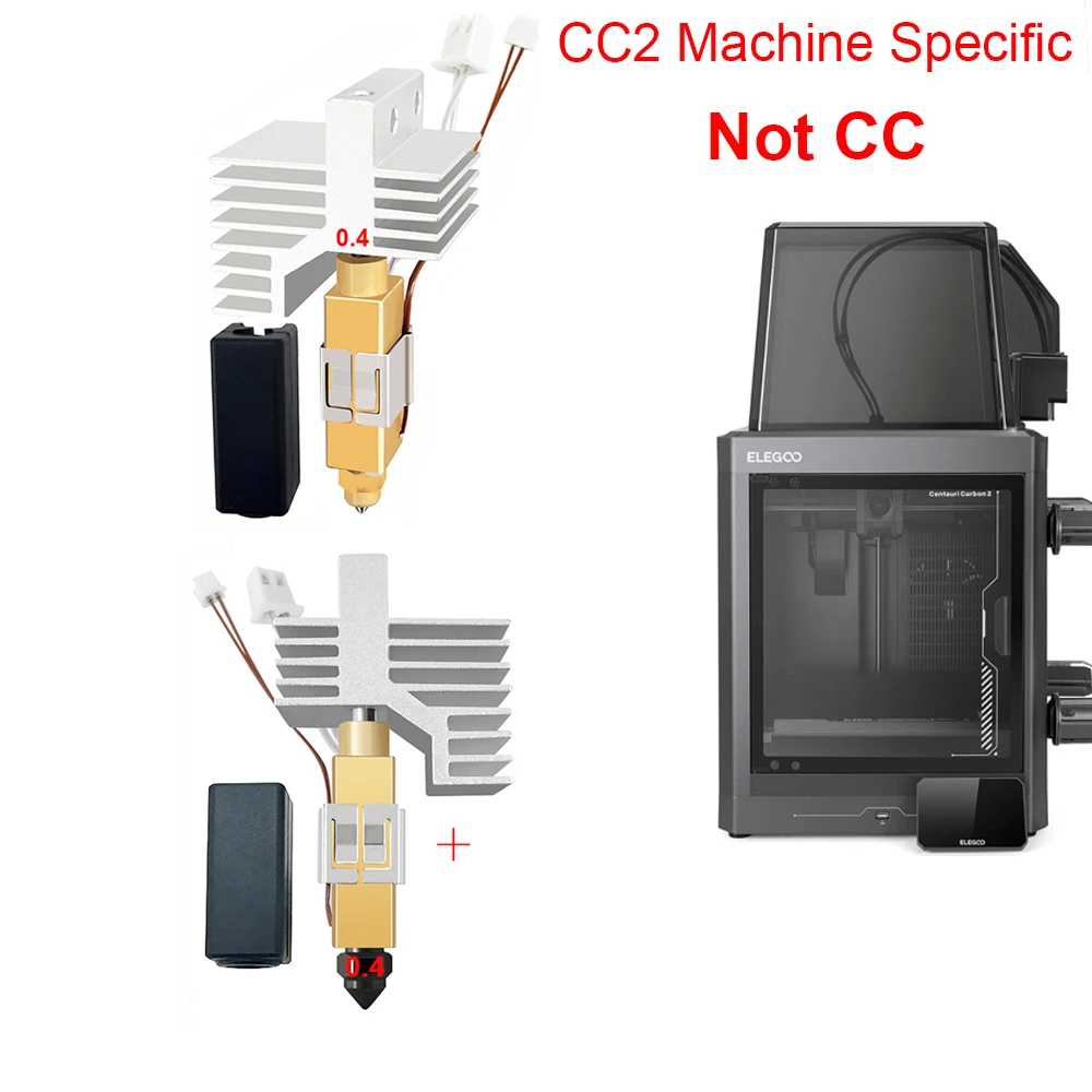 

Compatible with Centauri Carbon/Centauri CC2 0.2 0.4 0.6mm brass, hard steel nozzles, and hot end components