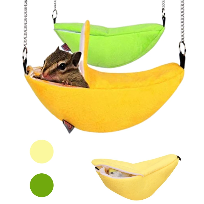 Banana Hamster Bed House Hammock Small Animal Warm Bed House Cage Nest Hamster Accessories for Sugar Glider Hamster Small Bird