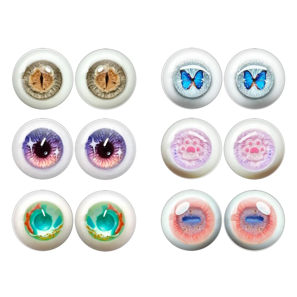 New Doll Eyes 12mm 14mm 16mm 18mm for Bjd Doll Eye Human Eye Pattern Glass Handmade Diy Girl Toy Dress Up Doll Accessories