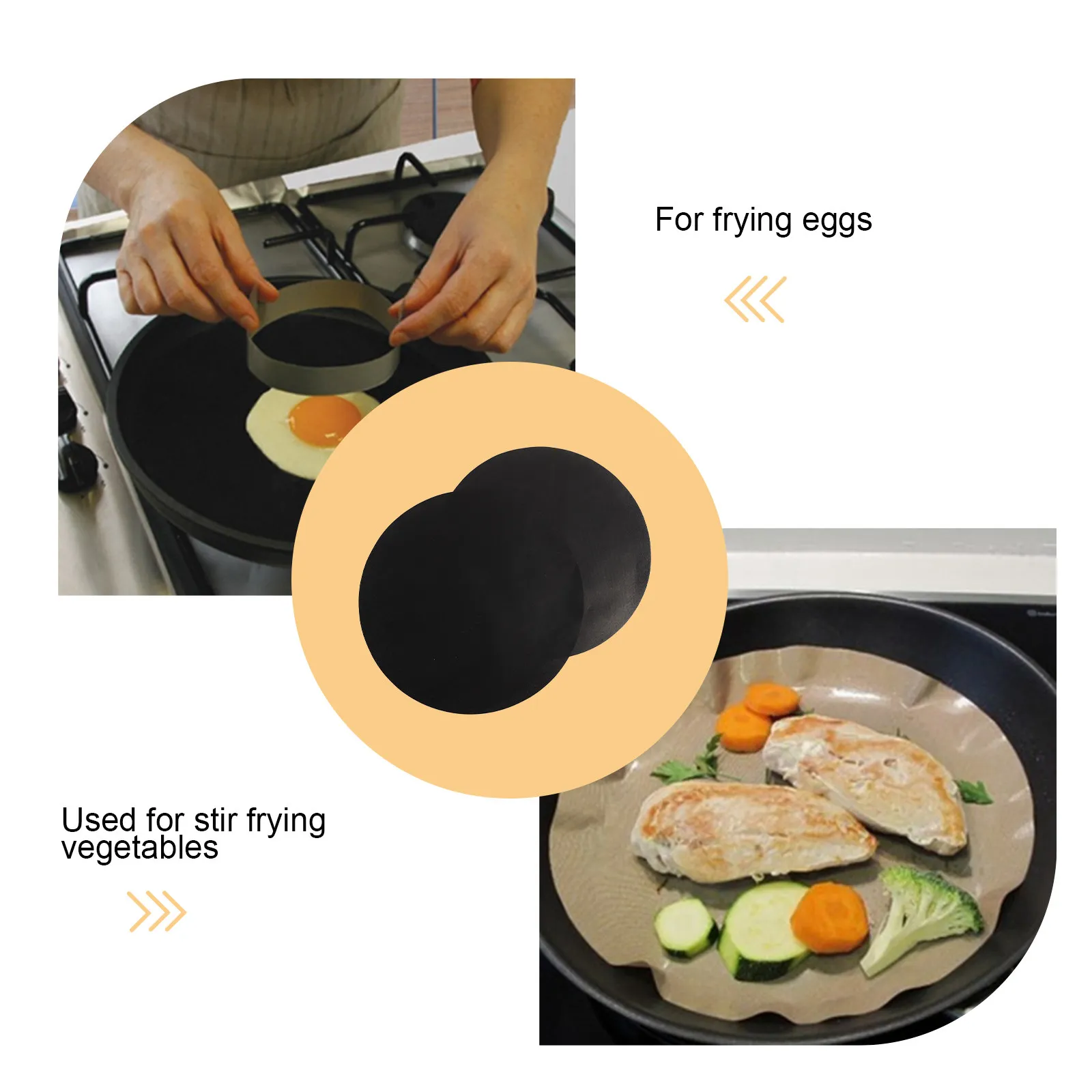 6Pcs High Temp Resistant Air Fryer Mats Non Stick Silicone Baking Pads for Air Fryer Steamer Oven Easy Release Healthy Cooking