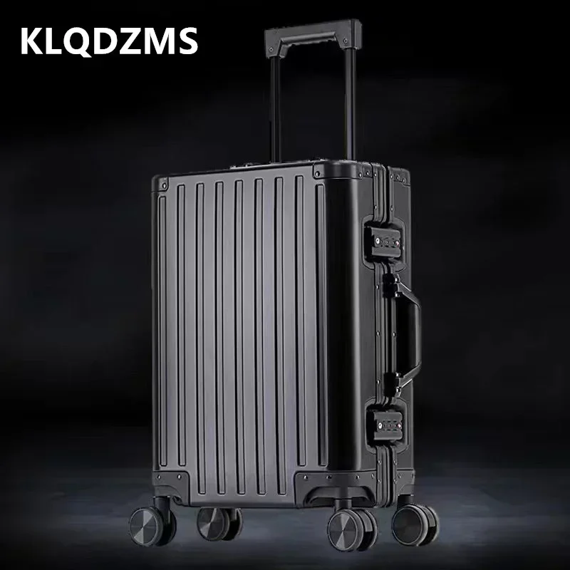 KLQDZMS maleta de negocios 20 "24" 26 "28 pulgadas aleación de aluminio y magnesio cubierta de carrito de gran capacidad caja de embarque para hombres equipaje