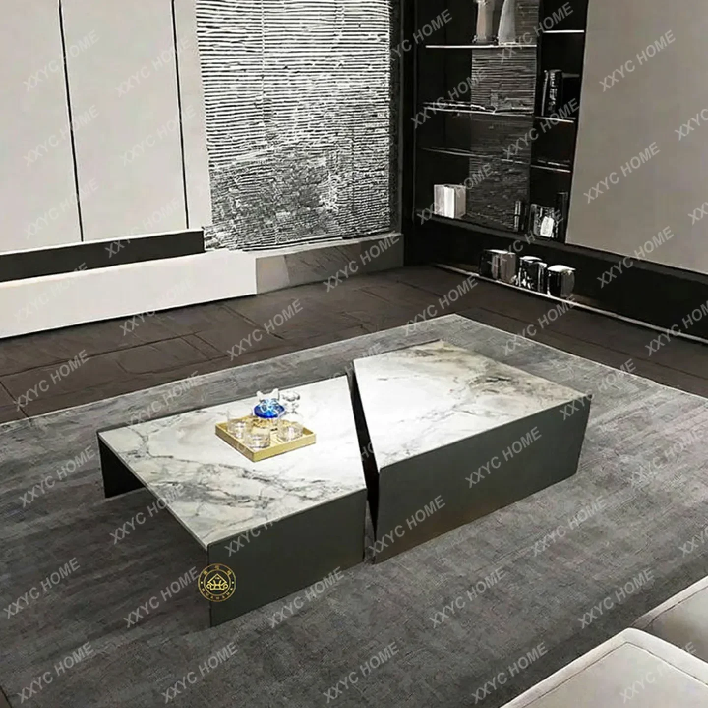 Light luxury high-end coffee table living room home art tea table creativity