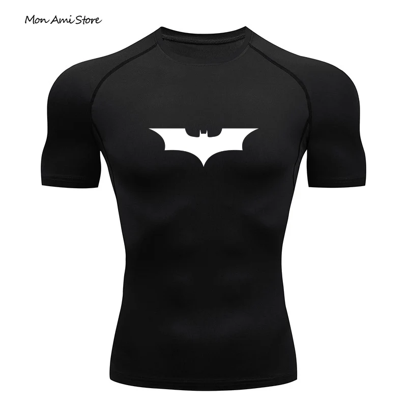 

Men's Compression Shirt Fitness Sport Running Tight Gym TShirts Athletic Quick Dry Tops Rash Guard Summer