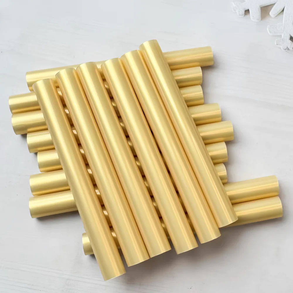 25pcs Light gold Hot melt adhesive stick Pearl gold Letter seal sticker Sealing wax glue 7mm