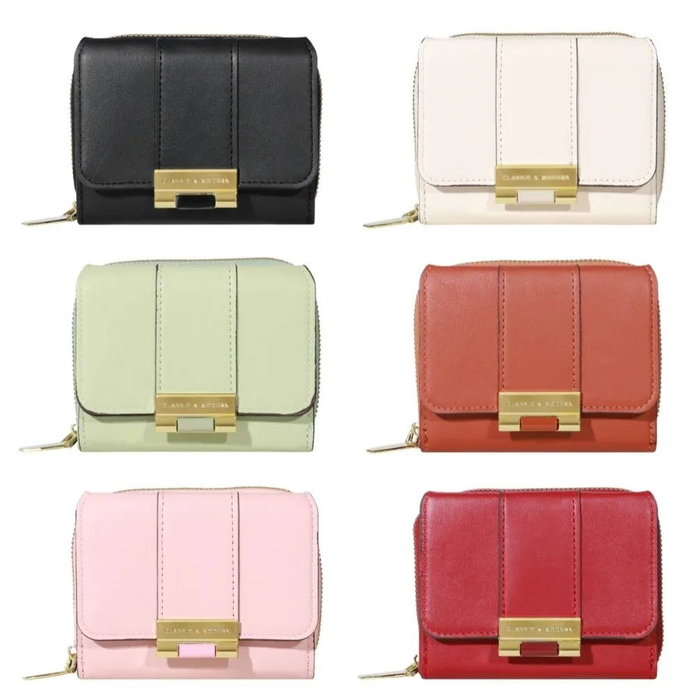 Simple Solid Color Fold Wallet Short PU Leather Card Holder Handheld Korean Style Coin Purse Men