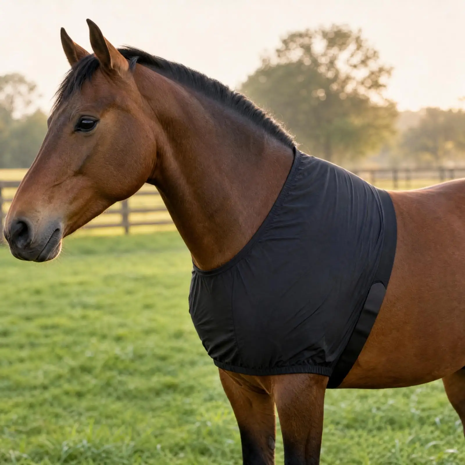 Close-Fitting Horse Shoulder Vest Non-Slip Stretch Horse Shoulder Guard with Fastening Strap Withers and Chest Guard Elastic