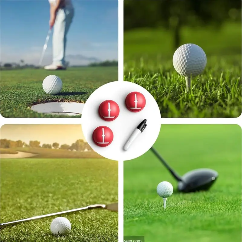 A64T for Golf Ball Liner Alignment Tool Set, Putter Face for Marker for Professional & Weekend Golfers, Compact Portable 4-Piece