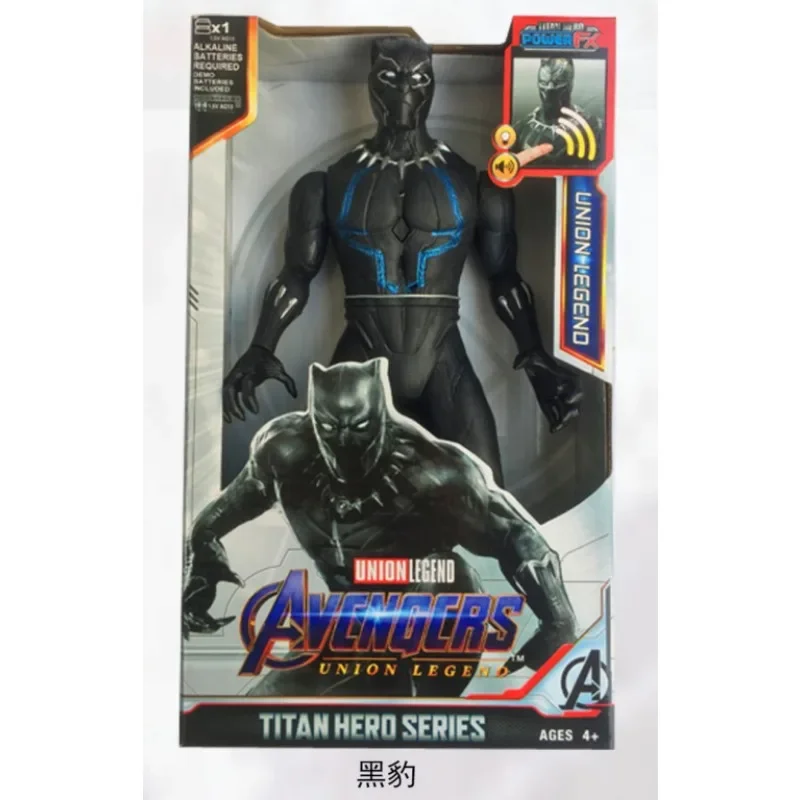 마블 어벤져스 액션 피규어, 슈퍼히어로 스파이더맨, 다리미, 블랙 팬서, 캡틴 아메리카, 그루트 헐크, 빛나는 생일 선물 장난감