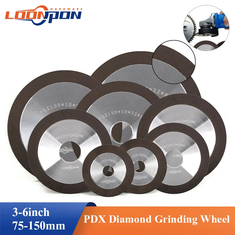 Diamond Grinding Wheel Resin Bond Grinder for Tungsten Steel Milling Cutter Sharpener 125/150/180/200mm 150/240/320/400Grit 1Pc