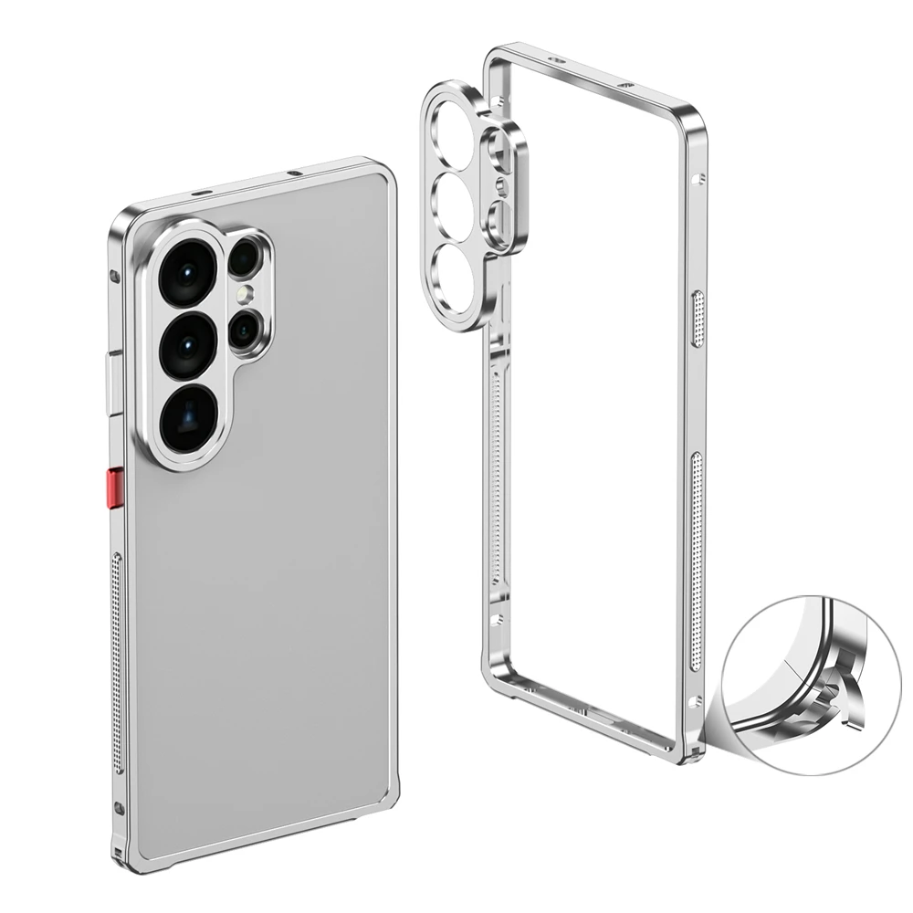 For Samsung Galaxy S26 Ultra Plus S25 S24 S23 Ultra Aviation Aluminum Alloy Frame Bumper Phone Case Metal Lens Shockproof Cover