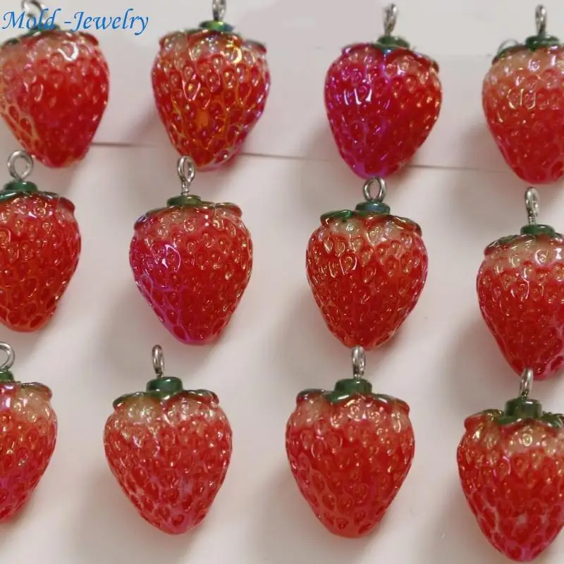 

69HB Beautiful Jewelry Beads Accessory Resin Sweet Fruit Pendant for Earrings Crafts