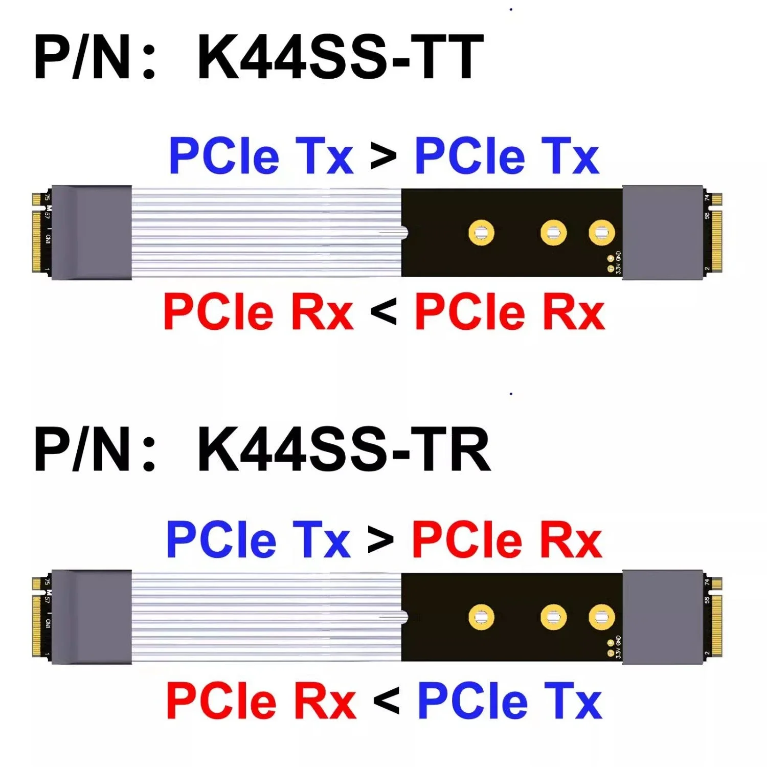 M.2 MVMe to M.2 NVMe Extension Cable PCIe Gen4 PCIe 4.0 X4 Male To Male Connect Swap Extension Cord TX-RX Signal Gold-Finger M-M