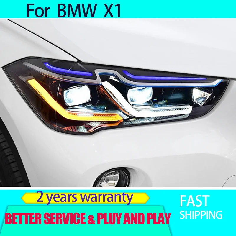 

Car Styling for 2016-2019 BMW X1 headlight F48 F49 LED lens blue eyebrow daytime running light turn signal