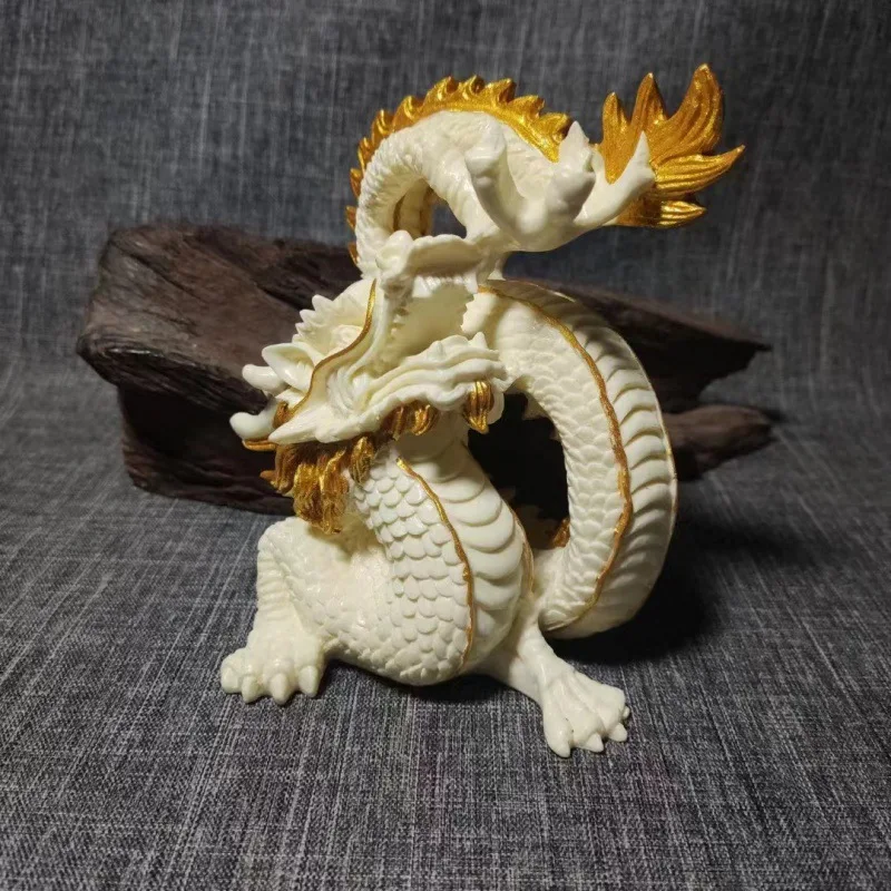 

Factory Direct Supply Ivory Nut Gold Plated Plate Dragon Playing Beads Decoration Home Decoration Decorations Craft Gift Gift Bo