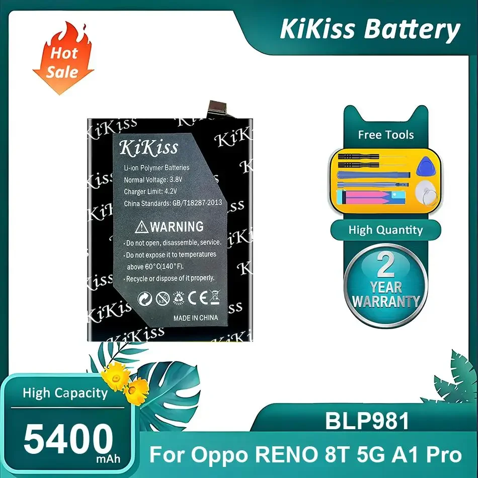 Li-ion Polymer Mobile Phone Battery For Oppo RENO 8T 5G A1 Pro,BLP981,5400mAh