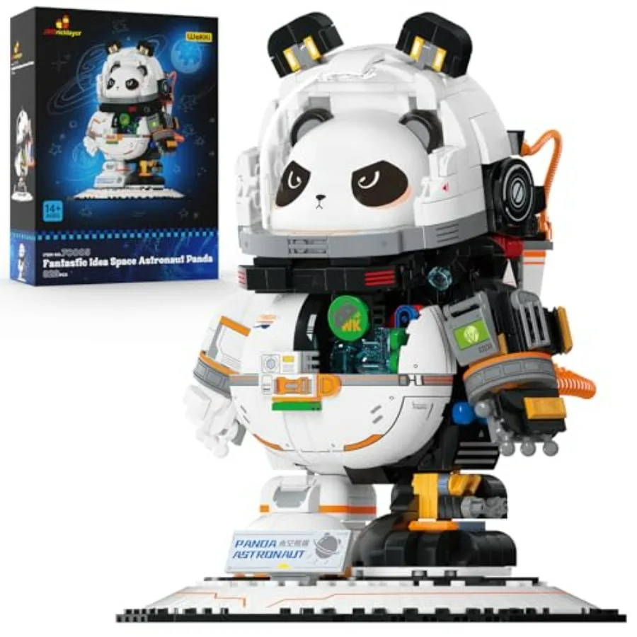 

Конструктор Space Panda Astronaut 70005: Крутая и милая модель панды-космонавта в сером цвете с зелеными деталями, 829 элементов, STEM-игрушка для детей