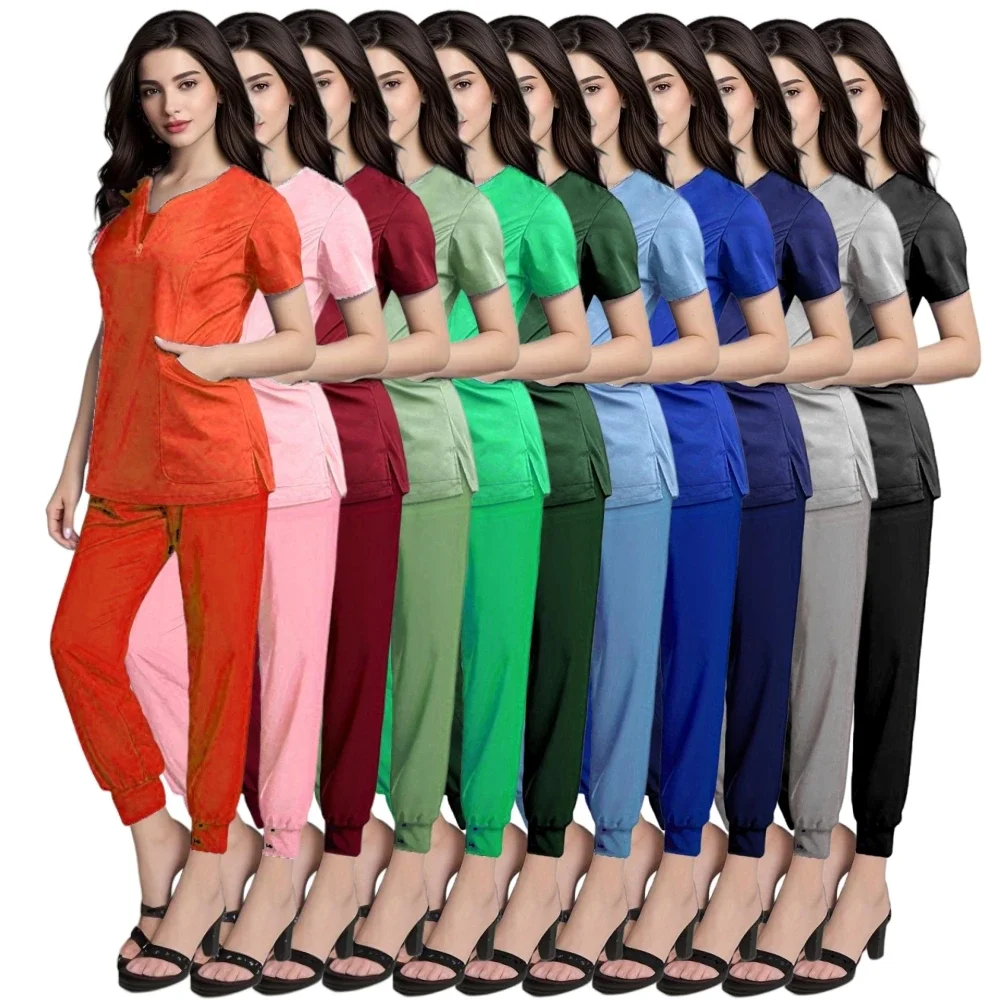 Multicolor Unisex a maniche corte farmacia infermiera uniforme ospedale medico abbigliamento da lavoro uniformi per chirurgia dentale orale set di scrub medici