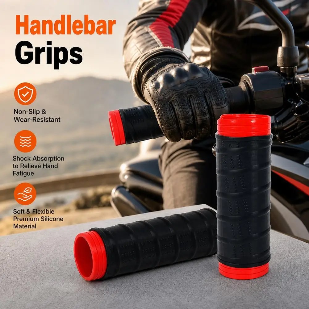 Motorcycle Silicone Handlebar Cover Universal Self Shrinking Non-Slip Grip Covers Sleeve Protector Cover Motorcycle Accessories