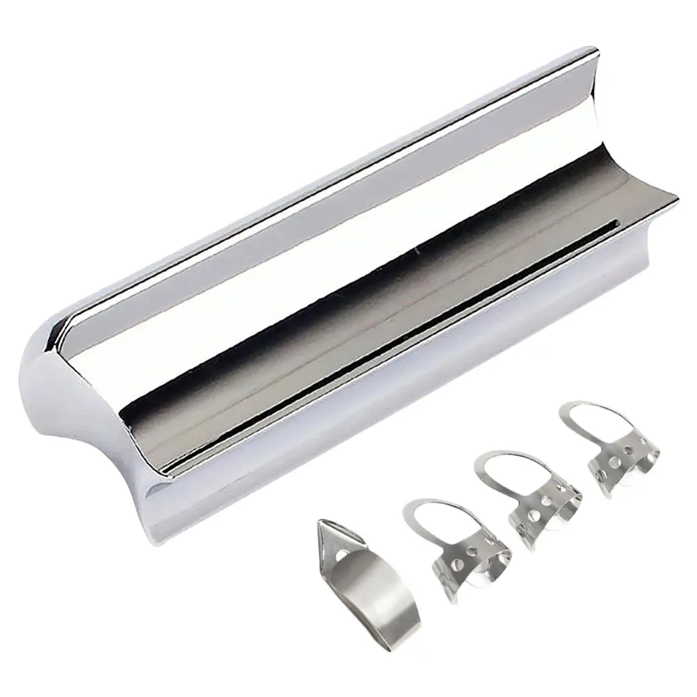 

5pcs Electric Guitar Slide Kit Stainless Steel Slider Stick Metal Picks Accessories Tone Bar For Bass Finger Guitar Components