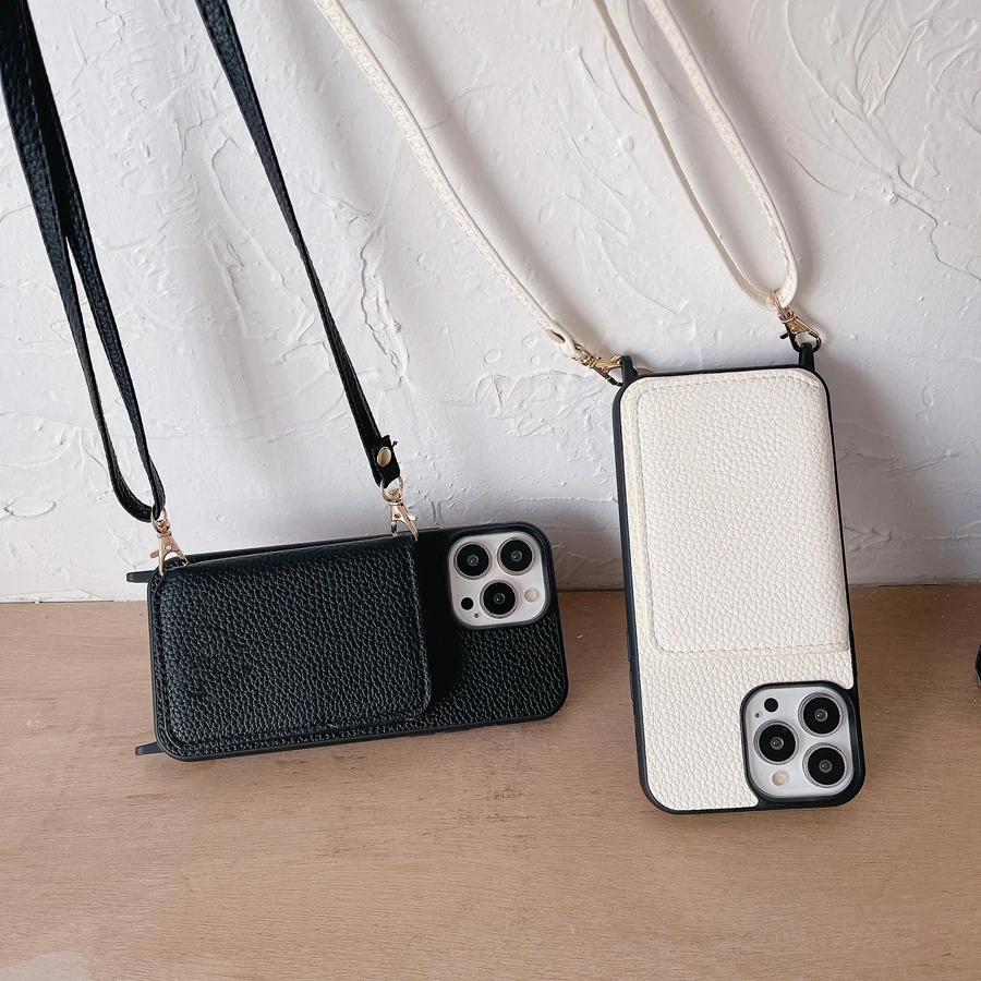 Crossbody Strap Phone Case for iPhone 17 Air 16 Plus 15 14 13 12 11 Pro Max Leather Card Pocket Wallet Folio Cellphone Cover - Image 5