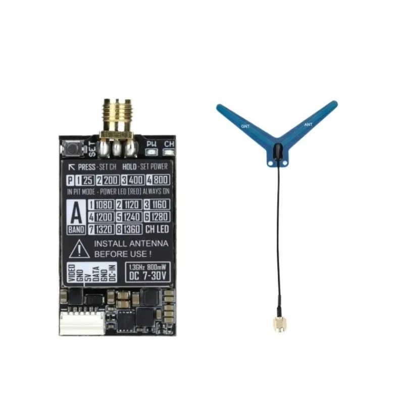 AvaCoreRUSHFPV 1.2G/1.3G 800mW Analog Video Transmitter 8CH With Antenna For FPV Drone