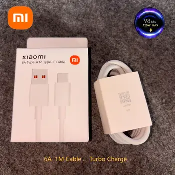 Original 6A 67W 120W Turbo Fast สายชาร์จ 1/1.5 M USB ประเภท C ข้อมูลสําหรับ Xiaomi POCO F3 F4 f5 X3 x4 X5 Pro GT & กล่อง