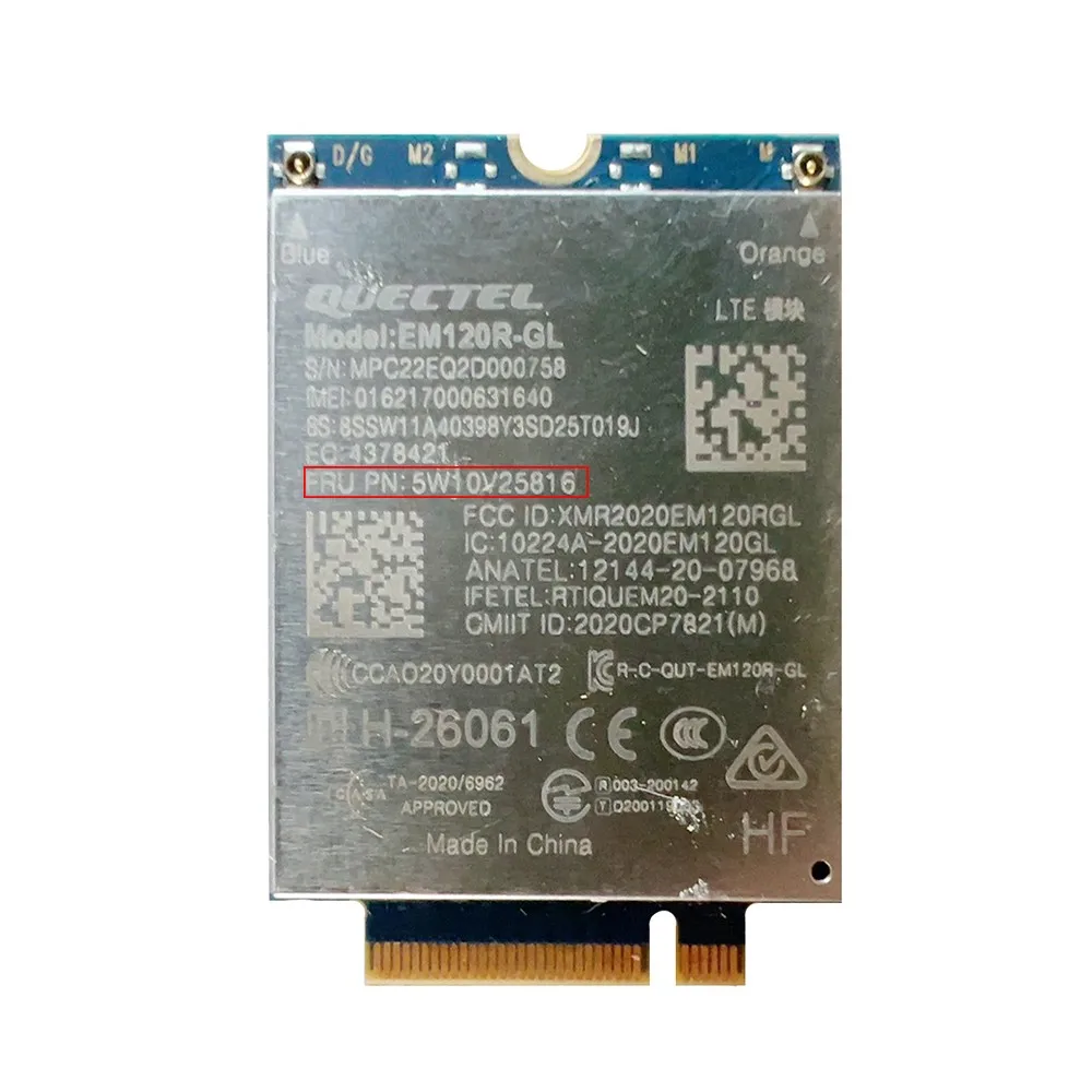 Quectel EM120R-GL FRU 5W10V25816 SDX24 LTE CAT12 WWAN Card For Thinkpad P14s T14 X13 T14s L14 P15v Gen 2 X1 Carbon 9th Yoga 6th