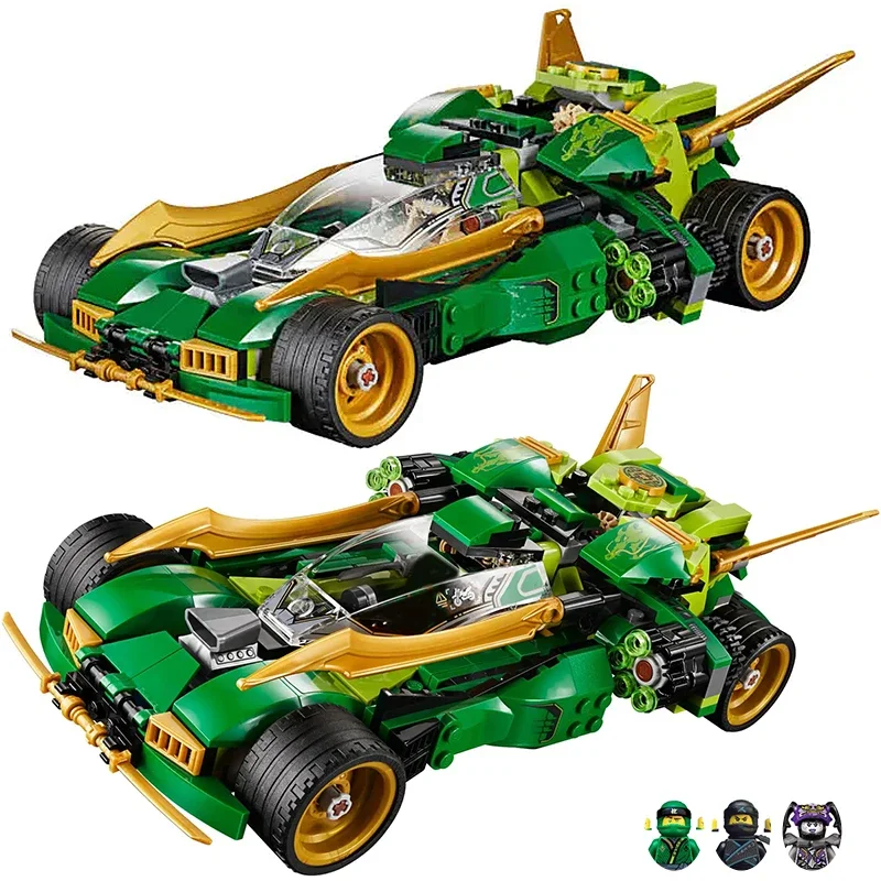 

Animated Film Movie Lloyd's High-speed Nocturnal Chariot Building Blocks Racing Car Vehicle Soldier Assembly Brick Toys Kid Gift