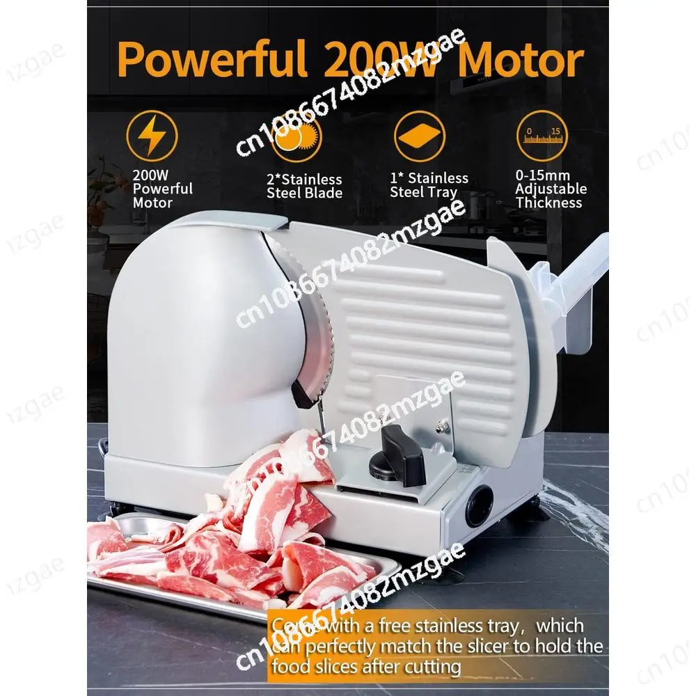 Meat Slicer, 200W Electric ood Slicer with 2 Removable 7.5