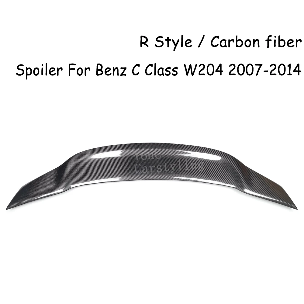 R Style Carbon Fiber Spoiler Trunk Boot Tail Lip for Mercedes C Class W204  Sedan  C180 C200 C250 C300 C350 2007-2014