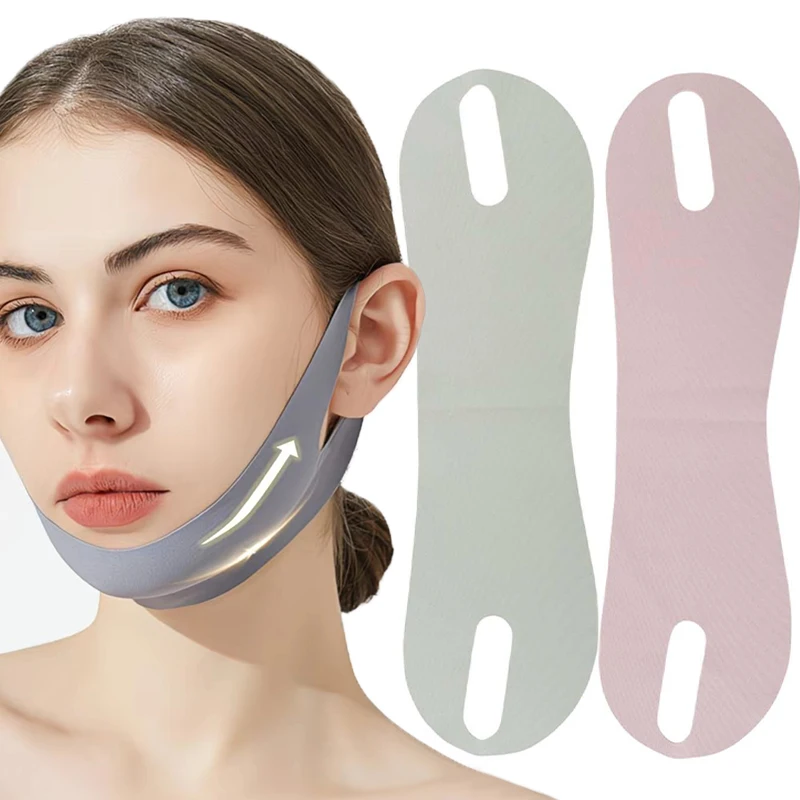 

Seamless V-Face Ear-Loop Lifting Mask Improve Double-chin Skin Tightening & Anti-sagging Face Belts Facial Care Tool Grey Pink
