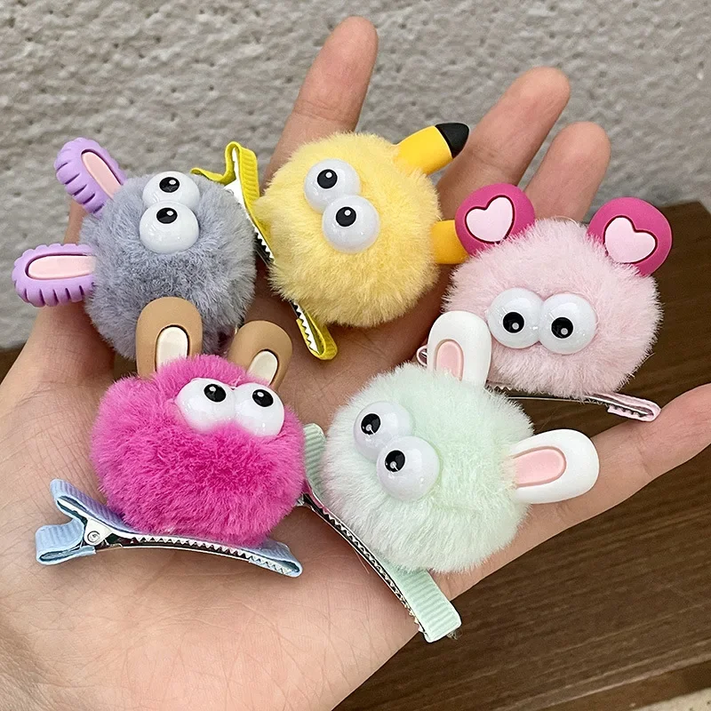 New Plush Quirky Animal Hairpin Korean Dopamine Sweet Hair Clip Hairpin Headwear Barrettes Hair Accessories Women Girls