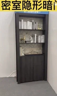 

perfect 2025 Internet celebrity bookshelf style invisible door, secret room hidden door, revolving mechanism door