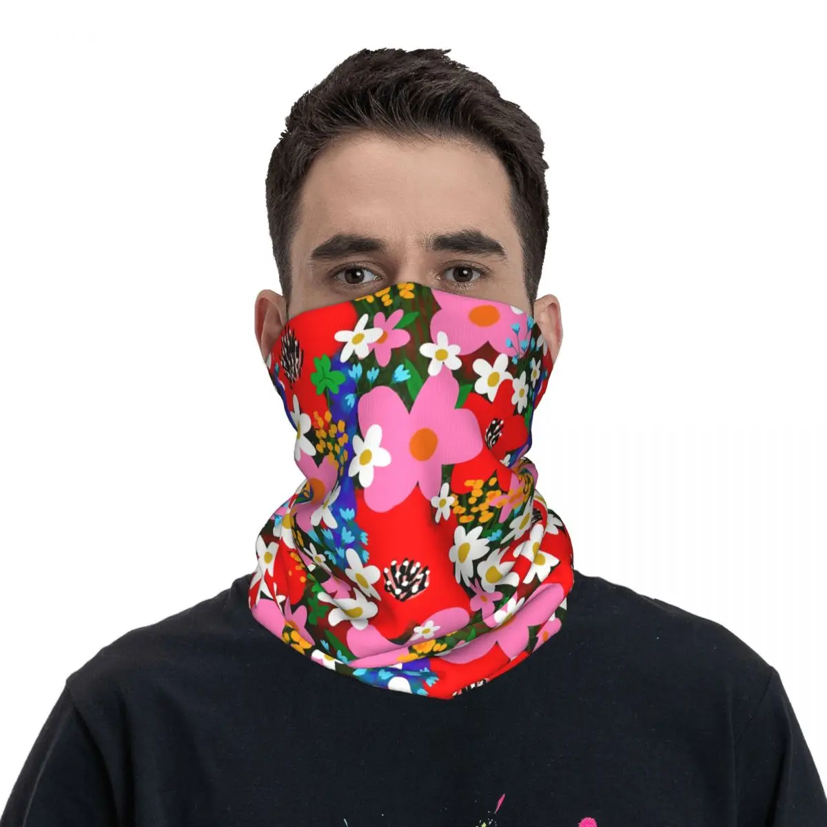 Flower Power Bandana na szyję Biały szalik Wielofunkcyjne nakrycie głowy Wędkarstwo Unisex Dorośli Zima