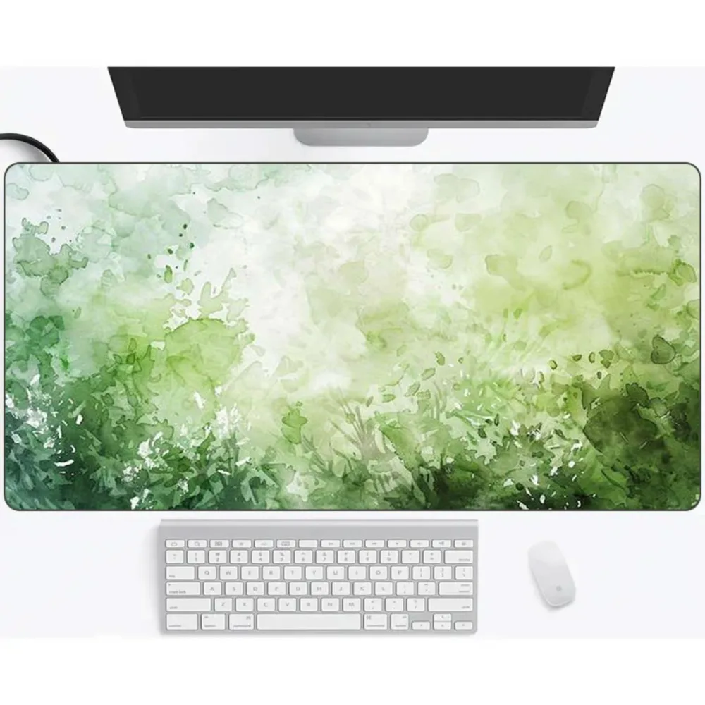 Gradually changing green watercolor design desktop/game table mat, suitable for computers and laptops PC components