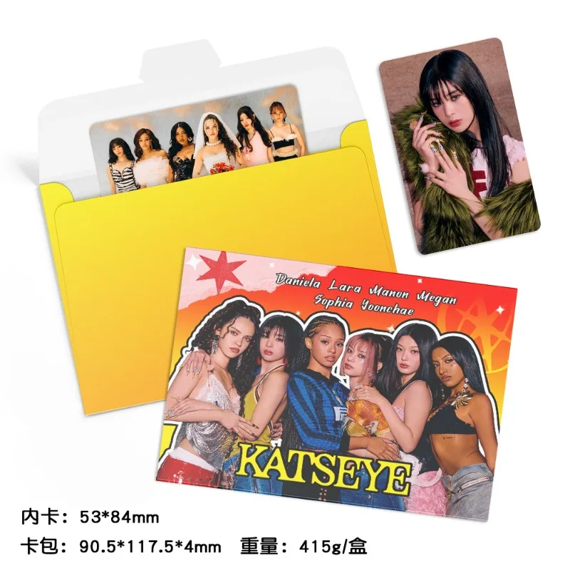 مجموعة بطاقات الصور الكنز الجديدة من Kpop KATSEYE حزمة رسائل بطاقة الصور 5 + 1 مجموعة هدايا لمحبي بطاقة LOMO العشوائية