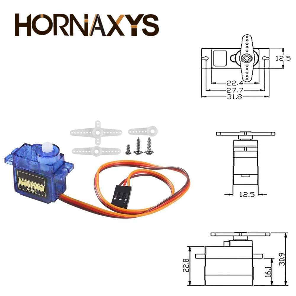 SG90 MG90S Servo Metal Gear for Model Helicopter Boat For Arduino Toy Airplane Fixed Wing Helicopter Aircraft Models 90 180 360