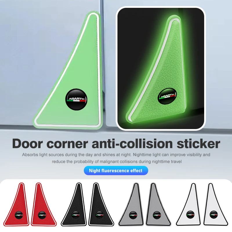 For Abarth Car Door Corner Sticker Anti-collision Protector Bumper Sticker 500 595 695 124 Spider Panda 5CC TC