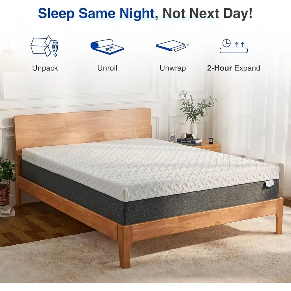 Colchón de espuma viscoelástica King Size de 12 pulgadas en caja, gel de té verde infundido para alivio de presión, sueño fresco, firmeza media, fabricado en EE. UU.,