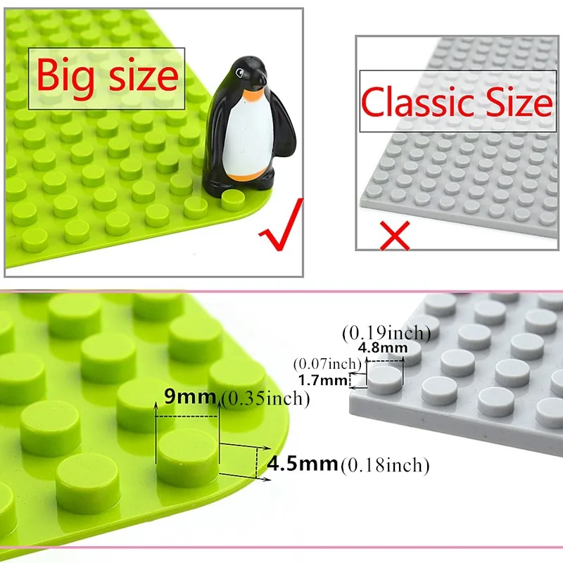 2Pcs DIY Wall Baseplates 16x32 Dots Large Building Block Plate Compatible with All Brands, Creative Construction Toy for Kids