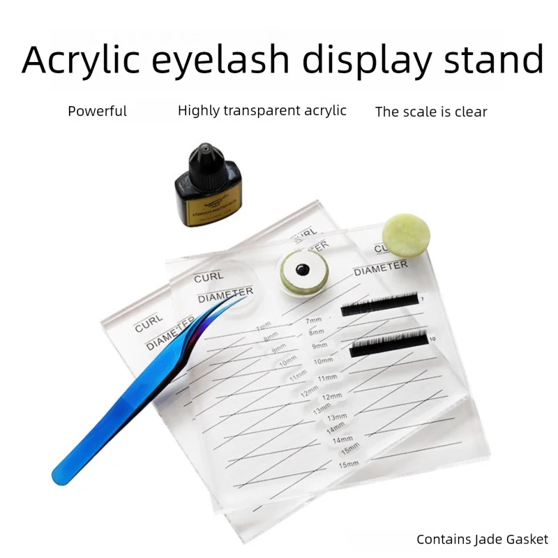 

50 шт., акриловая доска для ресниц, щипцы для прививки ресниц, пластина для весов, витрина, инструмент для ресниц, содержащий нефритовую прокладку